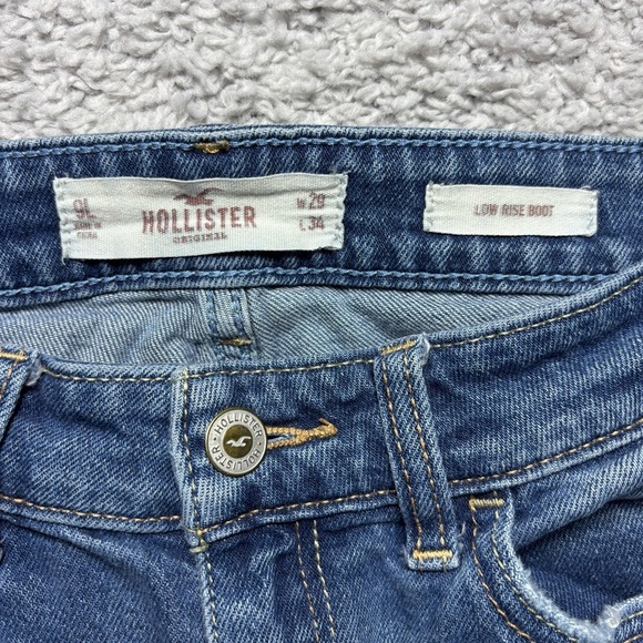 Hollister Jeans Womens 9 Long Low Rise Boot Cut Y2K Vintage Stretch Denim Clean - Picture 2 of 4
